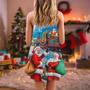 Christmas Santa Claus Train Gift For Xmas Art Style - V-Neck Sleeveless Cami Dress