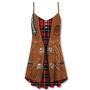 Christmas Santa Cowboy Vintage Style - V-Neck Sleeveless Cami Dress