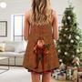 Christmas Santa Cowboy Vintage Style - V-Neck Sleeveless Cami Dress