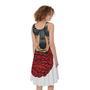 Christmas Santa Dachshund Print Sleeveless Knee Length Dress