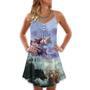 Christmas Santa Dark World Battle - V-Neck Sleeveless Cami Dress