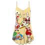 Christmas Santa Eating Pizza. It's Yummy - V-Neck Sleeveless Cami Dress