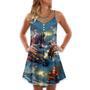 Christmas Santa Gun Fight In Xmas - V-Neck Sleeveless Cami Dress