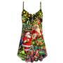 Christmas Santa Is Coming To You - V-Neck Sleeveless Cami Dress