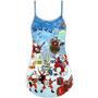 Christmas Santa Loves Music And Guitar - V-Neck Sleeveless Cami Dress