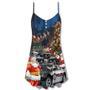 Christmas Santa Police Car Merry Xmas - V-Neck Sleeveless Cami Dress