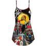 Christmas Santa Skull Is Racing To You - V-Neck Sleeveless Cami Dress