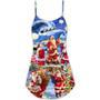 Christmas Santa Snow Night Merry Xmas - V-Neck Sleeveless Cami Dress