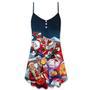 Christmas Santa With Electric Guitar - V-Neck Sleeveless Cami Dress