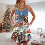 Christmas Say Hi From Santa's Sleigh - V-Neck Sleeveless Cami Dress