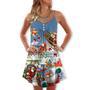 Christmas Say Hi From Santa's Sleigh - V-Neck Sleeveless Cami Dress