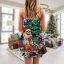 Christmas Skull And Xmas Scary - V-Neck Sleeveless Cami Dress