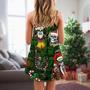 Christmas Skull Merry Xmas Happy - V-Neck Sleeveless Cami Dress