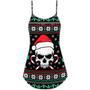 Christmas Skull Wearing Santa Claus Hat And Sweat Candy - V-Neck Sleeveless Cami Dress