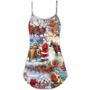 Christmas Snow Santa Be Claus - V-Neck Sleeveless Cami Dress