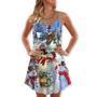 Christmas Snowman Lover Happy Couple Snowman - V-Neck Sleeveless Cami Dress