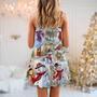 Christmas Snowman Merry Xmas - V-Neck Sleeveless Cami Dress