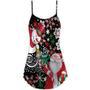 Christmas Snowyday With Santa And Snowman - V-Neck Sleeveless Cami Dress