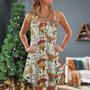 Christmas Spartan Warrior Symbols - V-Neck Sleeveless Cami Dress