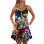 Christmas Tree Hot Rod - V-Neck Sleeveless Cami Dress