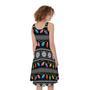 Christmas Tree Lights Print Sleeveless Knee Length Dress