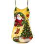 Christmas Tree Yellow With Santa Claus - V-Neck Sleeveless Cami Dress