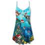 Christmas Turtle Love Xmas And Ocean - V-Neck Sleeveless Cami Dress