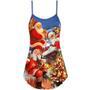 Christmas Up On Rooftop Santa Claus Art Style - V-Neck Sleeveless Cami Dress