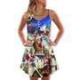 Christmas Up On Rooftop Santa's Busiest Night - V-Neck Sleeveless Cami Dress