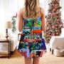 Christmas Van Bus Beach Style - V-Neck Sleeveless Cami Dress