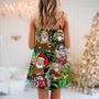 Christmas Weed Smoking Santa Hippie - V-Neck Sleeveless Cami Dress