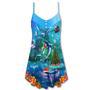 Christmas Whales Under The Sea - V-Neck Sleeveless Cami Dress