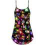 Christmas With Tree And Gift Cookies Gingerbread Man Neon Style - V-Neck Sleeveless Cami Dress