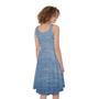 Classic Blue Denim Jeans Print Sleeveless Knee Length Dress