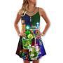 Cocktail Christmas Merry Christmas - V-Neck Sleeveless Cami Dress