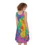 Colorful Acid Melt Print Sleeveless Knee Length Dress