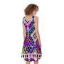 Colorful Aztec Pattern Print Sleeveless Knee Length Dress