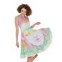 Colorful Buddha Mandala Print Sleeveless Knee Length Dress