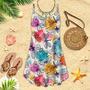 Colorful Butterflies Aloha Spaghetti Strap Summer Dress