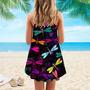 Colorful Dragonfly Spaghetti Strap Summer Dress