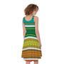 Colorful Ethnic Pattern Print Sleeveless Knee Length Dress