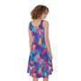 Colorful Geometric Mosaic Print Sleeveless Knee Length Dress