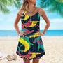 Colorful Hammerhead Shark Spaghetti Strap Summer Dress