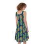 Colorful Pineapple Pattern Print Sleeveless Knee Length Dress