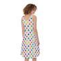 Colorful Polka Dot Pattern Print Sleeveless Knee Length Dress