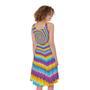 Colorful Spiral Illusion Print Sleeveless Knee Length Dress