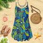 Colorful Summer Vibes Tropic Pattern Spaghetti Strap Summer Dress