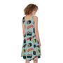 Colorful Sushi And Rolls Pattern Print Sleeveless Knee Length Dress