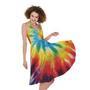 Colorful Tie Dye Print Sleeveless Knee Length Dress