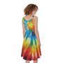 Colorful Tie Dye Print Sleeveless Knee Length Dress